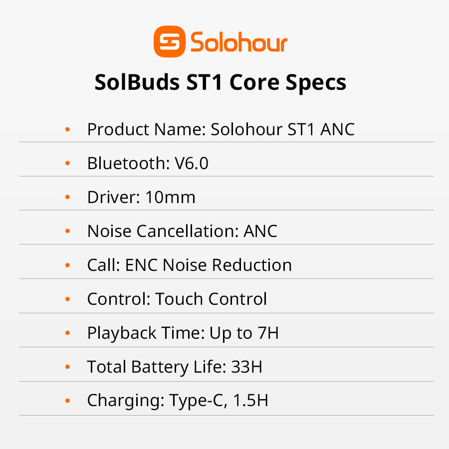 Solbuds ST1 ANC True Wireless Earbuds