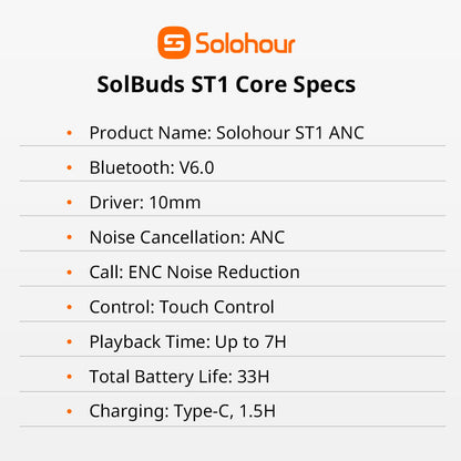 Solbuds ST1 ANC True Wireless Earbuds